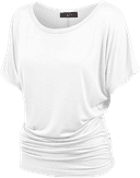 MBJ Women's Solid Short Sleeve Boat Neck V 